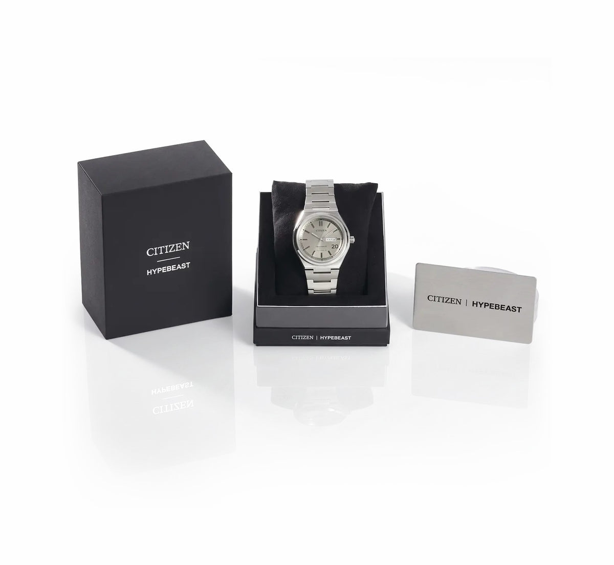 Zenshin Three-hand x Hypebeast Silver-Tone Dial Super Titanium with Duratect Platinum Bracelet AW0138-59A - Citizen Deals