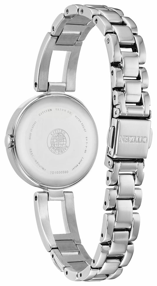 Axiom - Ladies Eco-Drive EM0630-51D Steel Pearl Dial Watch - Citizen Best Seller