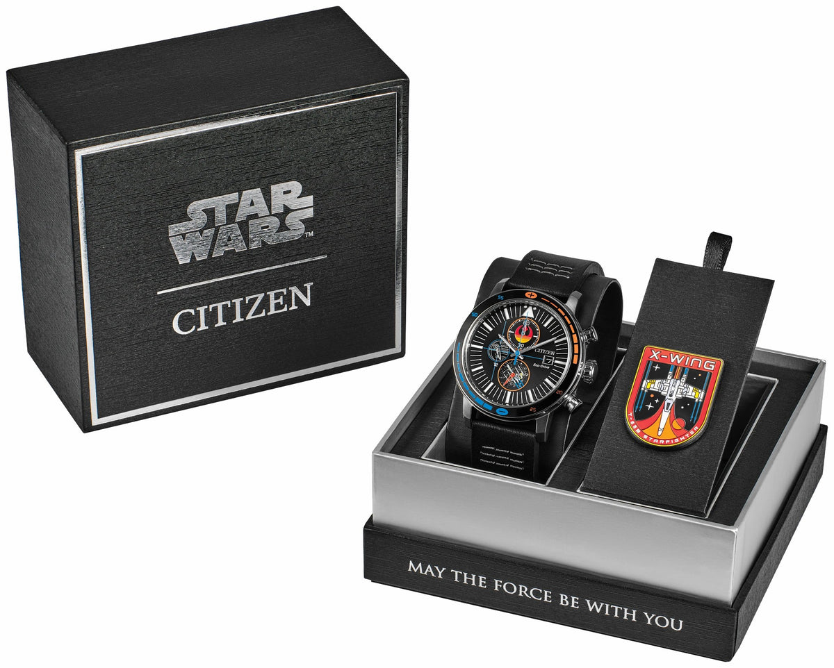 Rebel Starfighter Black Dial Leather Strap CA0870-43W - Citizen Classic