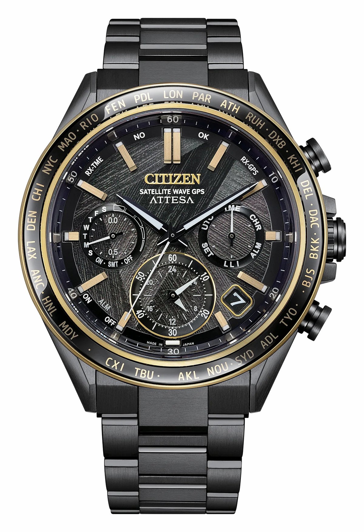 ATTESA LIGHT in BLACK Black Dial Super Titanium with DLC Coating Bracelet CC4078-51E - Citizen Sale