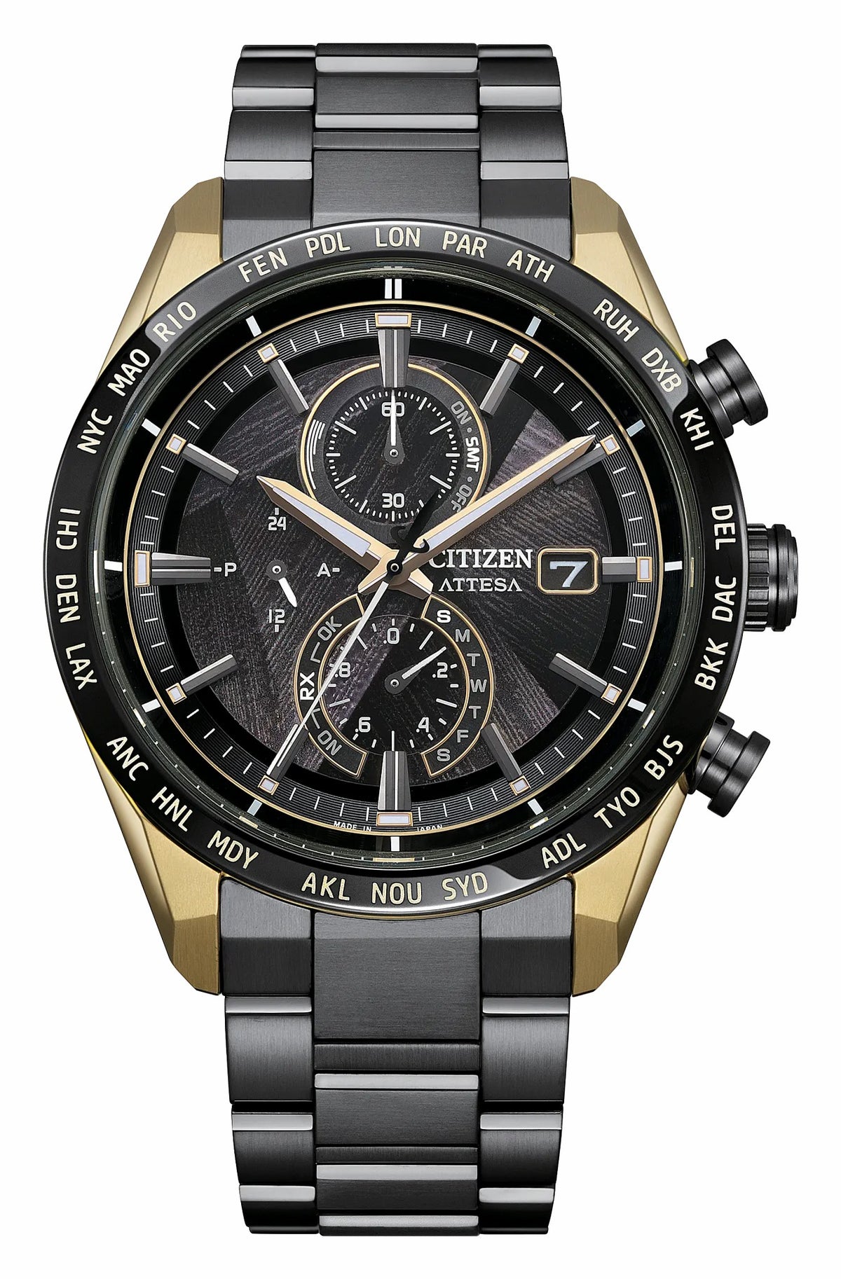 ATTESA LIGHT in BLACK Black Dial Super Titanium with DLC Coating Bracelet AT8384-58E - Citizen Special Offer
