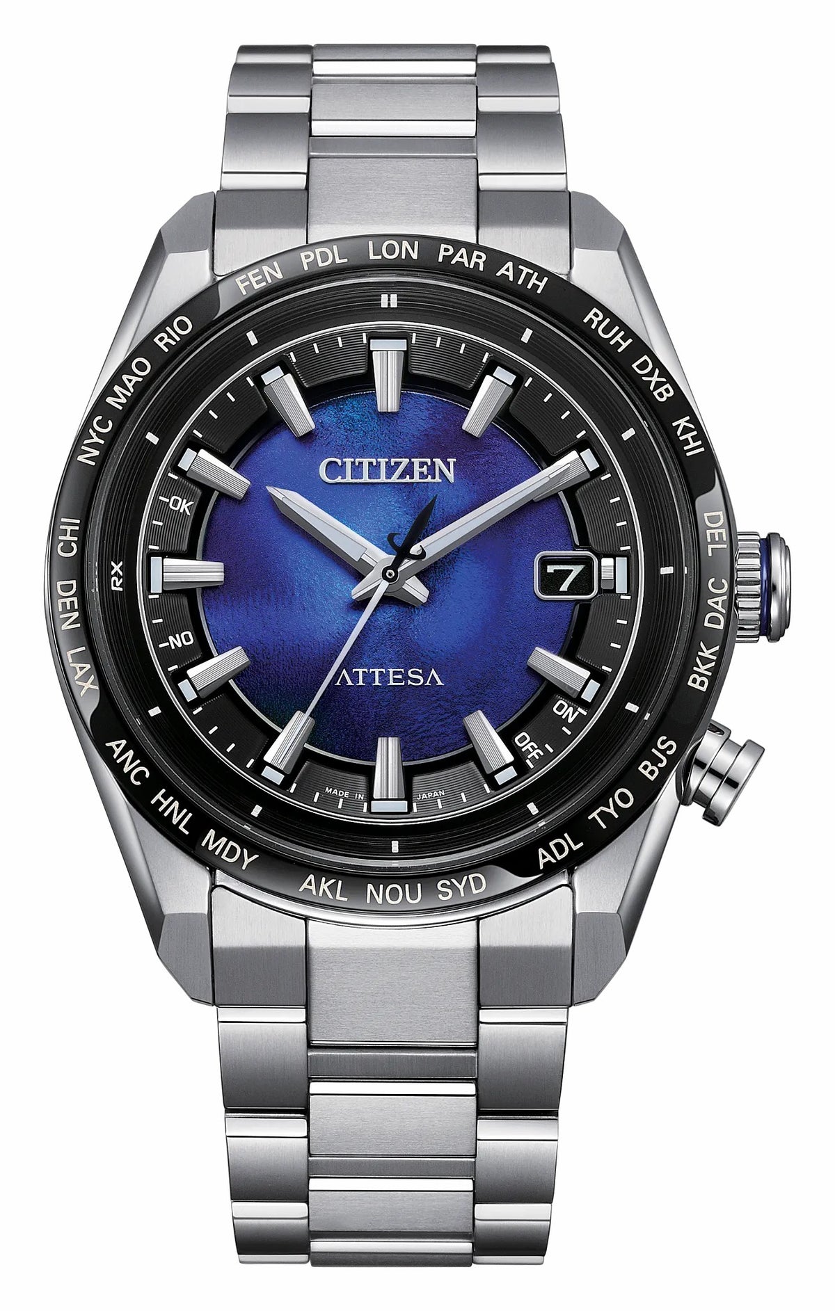 ATTESA Blue Dial Super Titanium with Duratect Platinum Bracelet CB0288-65L - Citizen Great Value