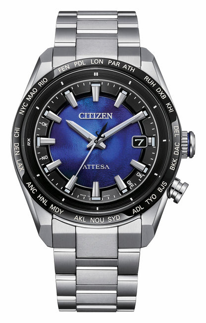 ATTESA Blue Dial Super Titanium with Duratect Platinum Bracelet CB0288-65L - Citizen Great Value