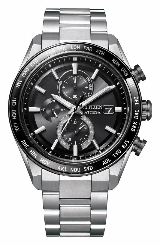 ATTESA Black Dial Super Titanium with DLC Coating Bracelet AT8295-56E - Citizen Recommended