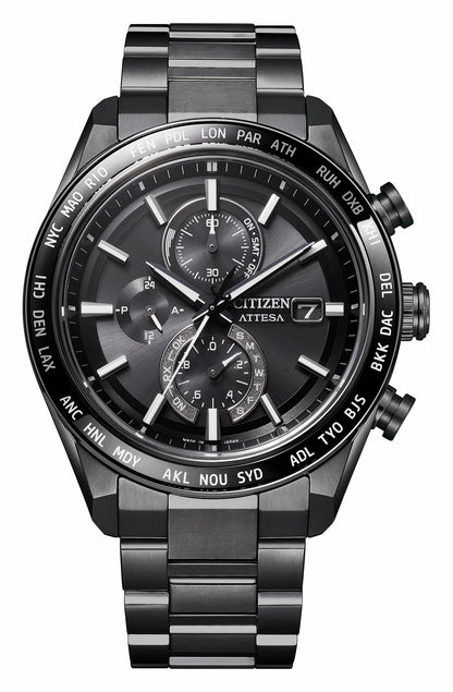 ATTESA Black Dial Super Titanium with DLC Coating Bracelet AT8294-59E - Citizen Great Value