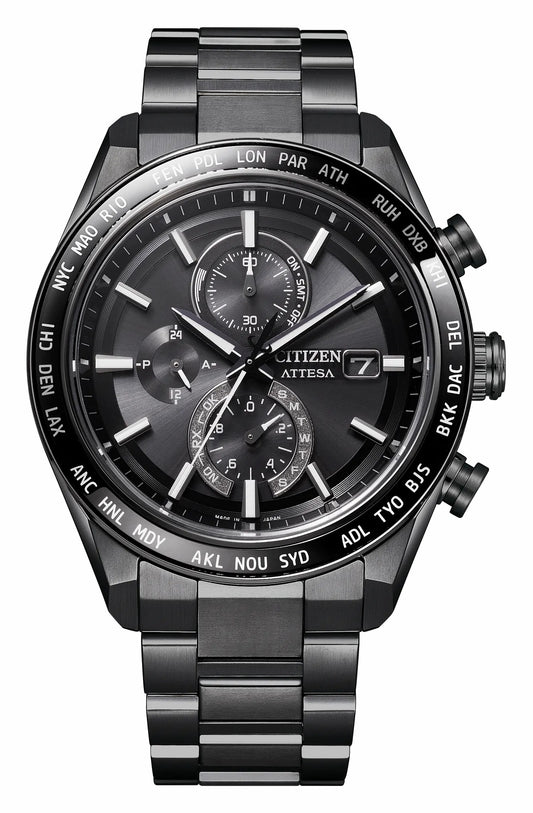 ATTESA Black Dial Super Titanium with DLC Coating Bracelet AT8294-59E - Citizen Great Value