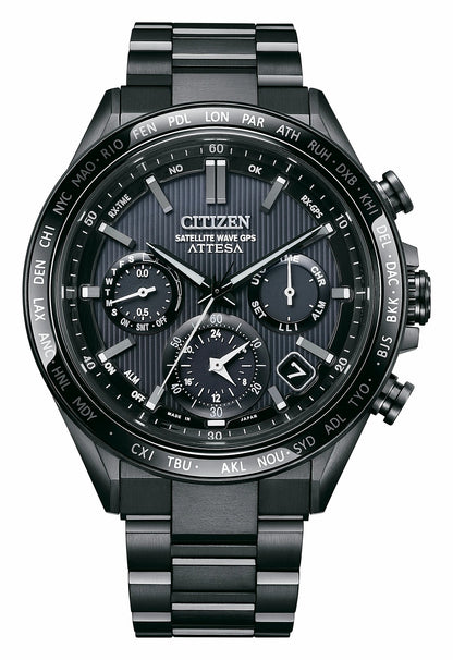 ATTESA Black Dial Super Titanium with DLC Coating Bracelet CC4055-65E - Citizen Best Seller
