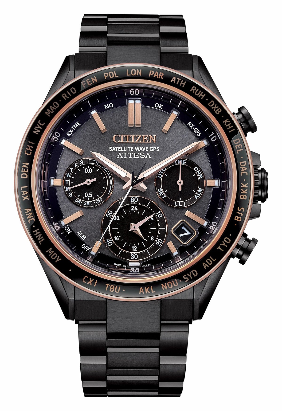 ATTESA Brown Dial Super Titanium with DLC Coating Bracelet CC4074-61W - Citizen Discount