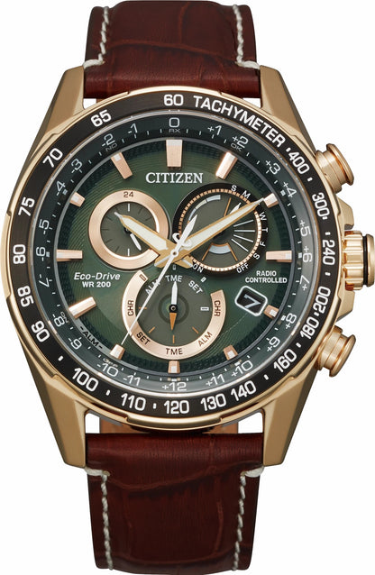 PCAT Green Dial Leather Strap CB5919-00X - Citizen Deals