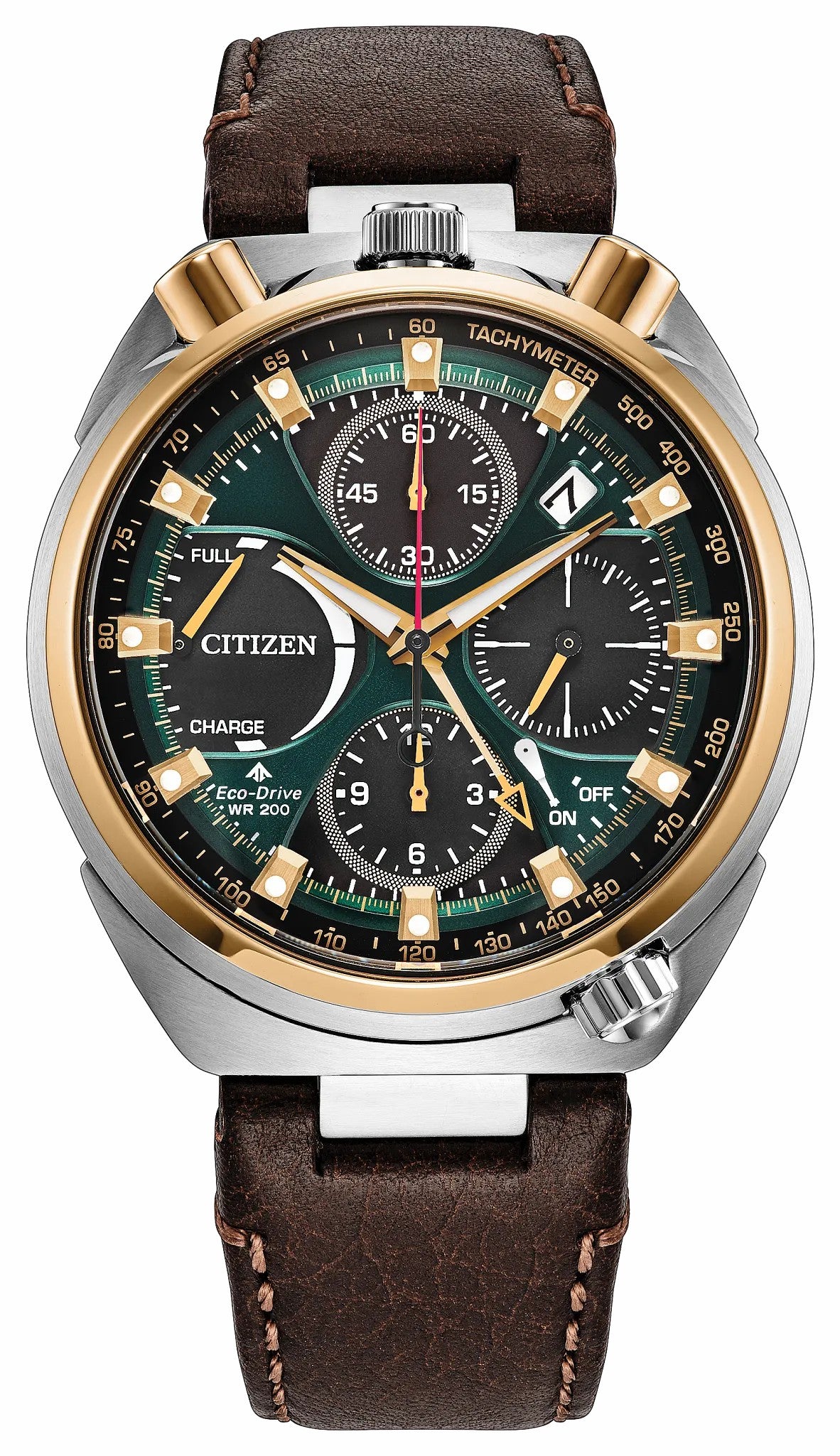 Promaster Tsuno Chrono Racer Green Dial Leather Strap AV0104-06W - Citizen Deals