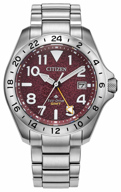 Promaster Land GMT Red Dial Stainless Steel Bracelet BJ7150-50W - Citizen Great Value