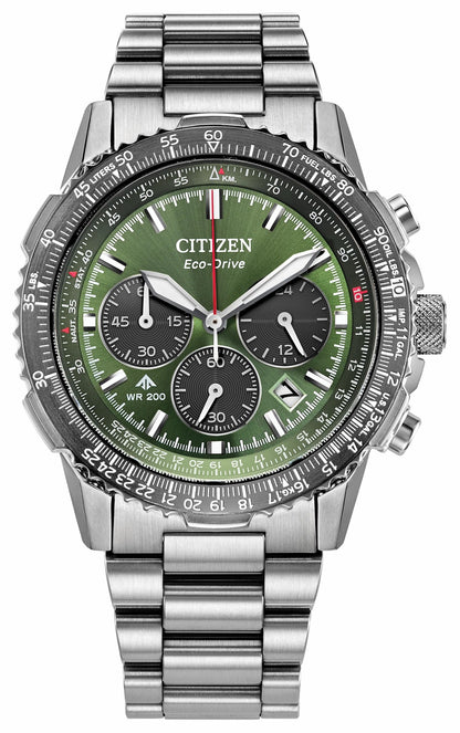 Promaster Navihawk Green Dial Stainless Steel Bracelet CA4664-60W - Citizen Top Pick