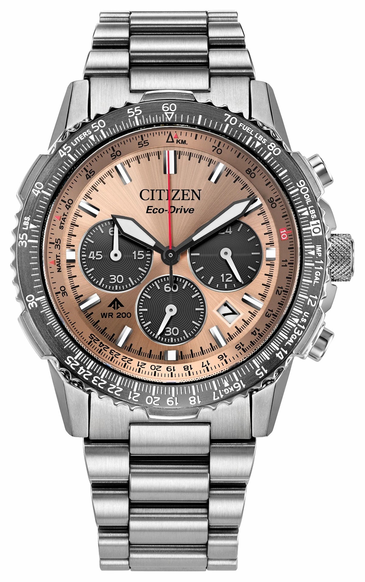 Promaster Navihawk Salmon Dial Stainless Steel Bracelet CA4664-60X - Citizen Sale