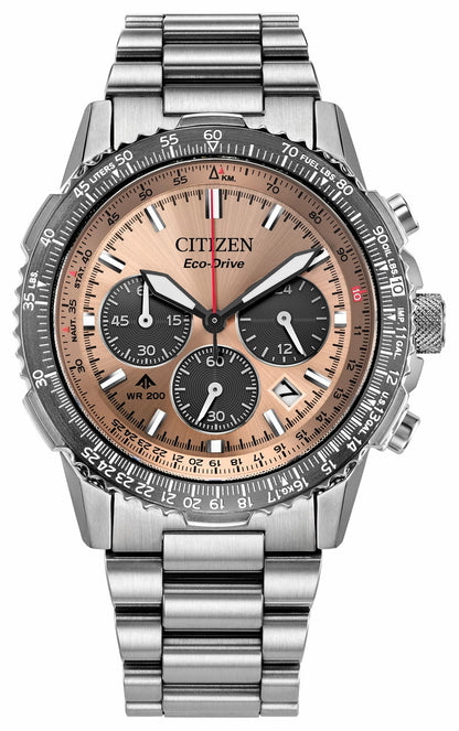 Promaster Navihawk Salmon Dial Stainless Steel Bracelet CA4664-60X - Citizen Sale