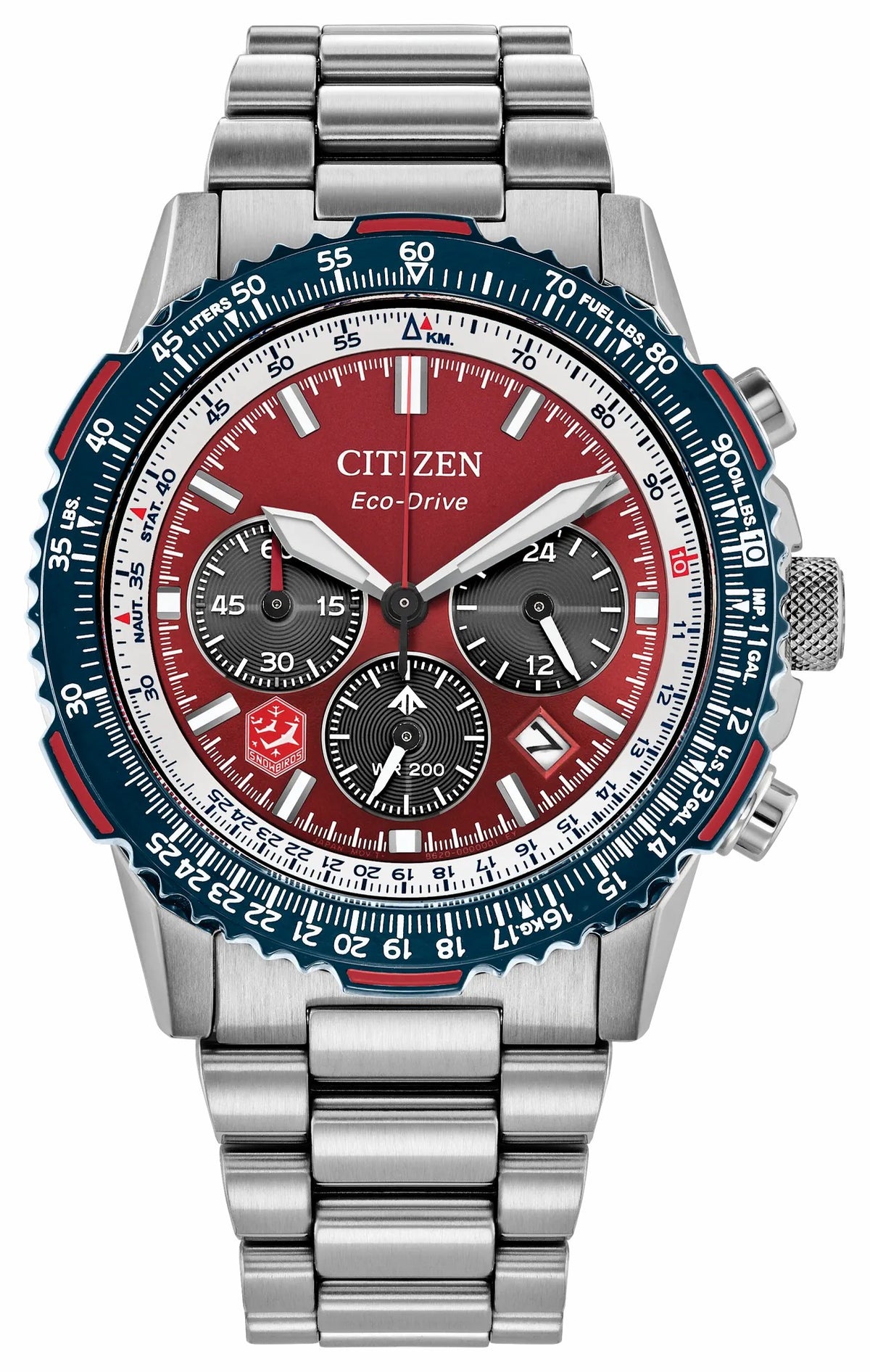 Promaster Navihawk Red Dial Stainless Steel Bracelet CA4668-51X - Citizen Premium
