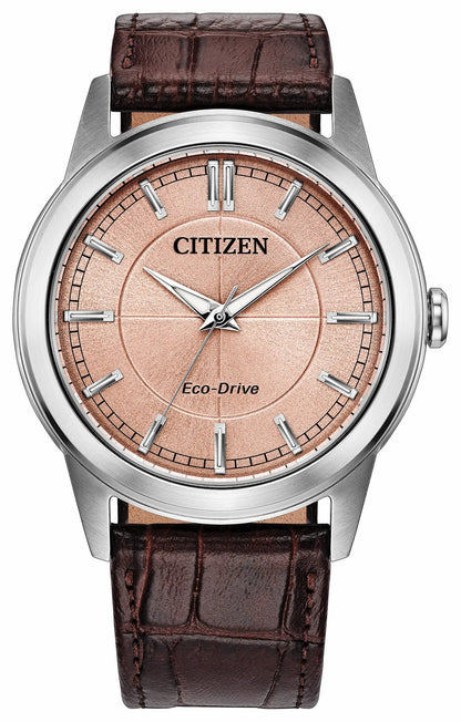 Rolan Salmon Dial Leather Strap AW2110-14Z - Citizen Exclusive