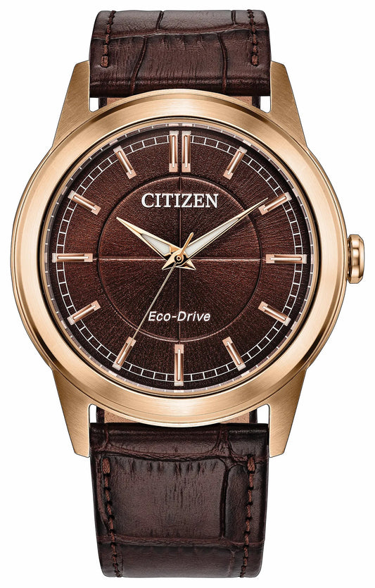 Rolan Brown Dial Leather Strap AW2113-16X - Citizen Premium