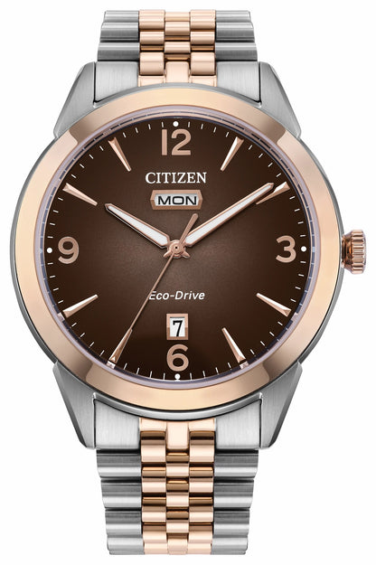 Rolan Brown Dial Stainless Steel Bracelet AW0156-57X - Citizen Deals