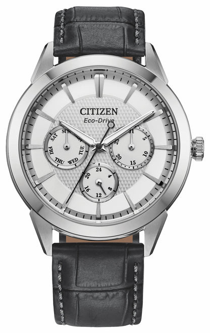 Rolan Silver-Tone Dial Leather Strap BU2110-01A - Citizen New