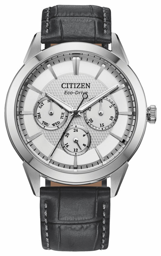 Rolan Silver-Tone Dial Leather Strap BU2110-01A - Citizen New