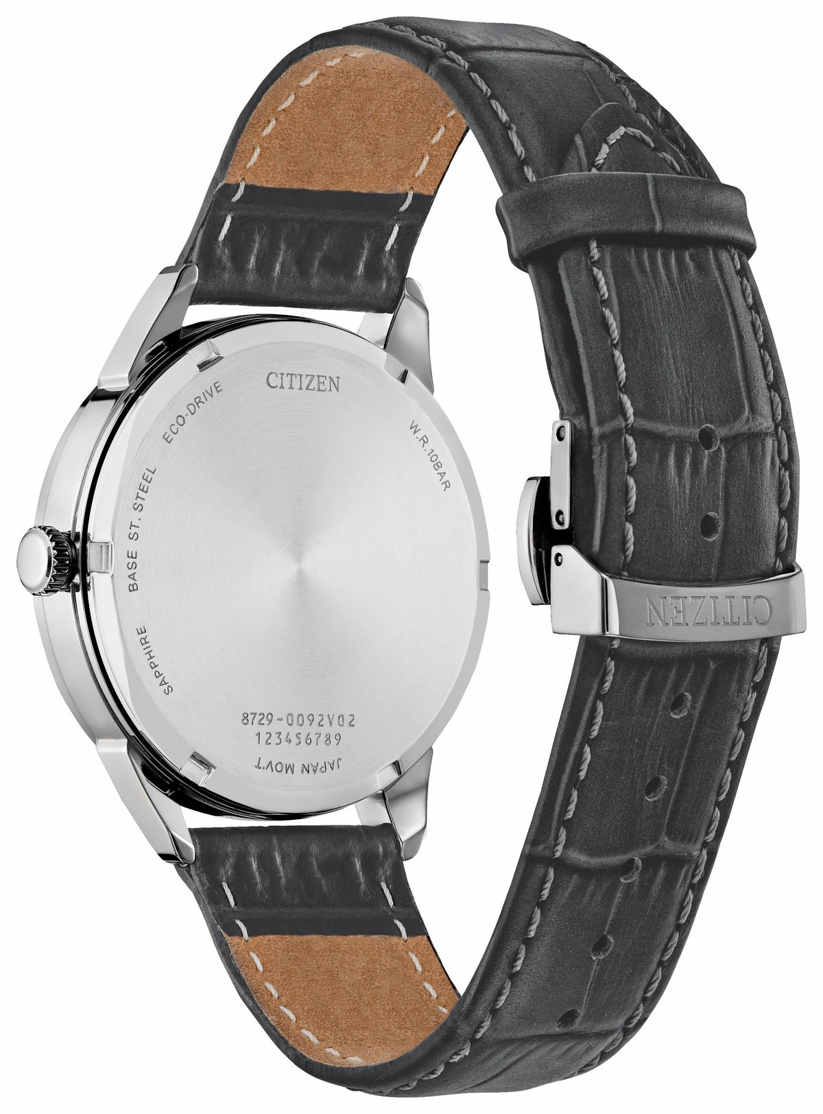 Rolan Silver-Tone Dial Leather Strap BU2110-01A - Citizen New