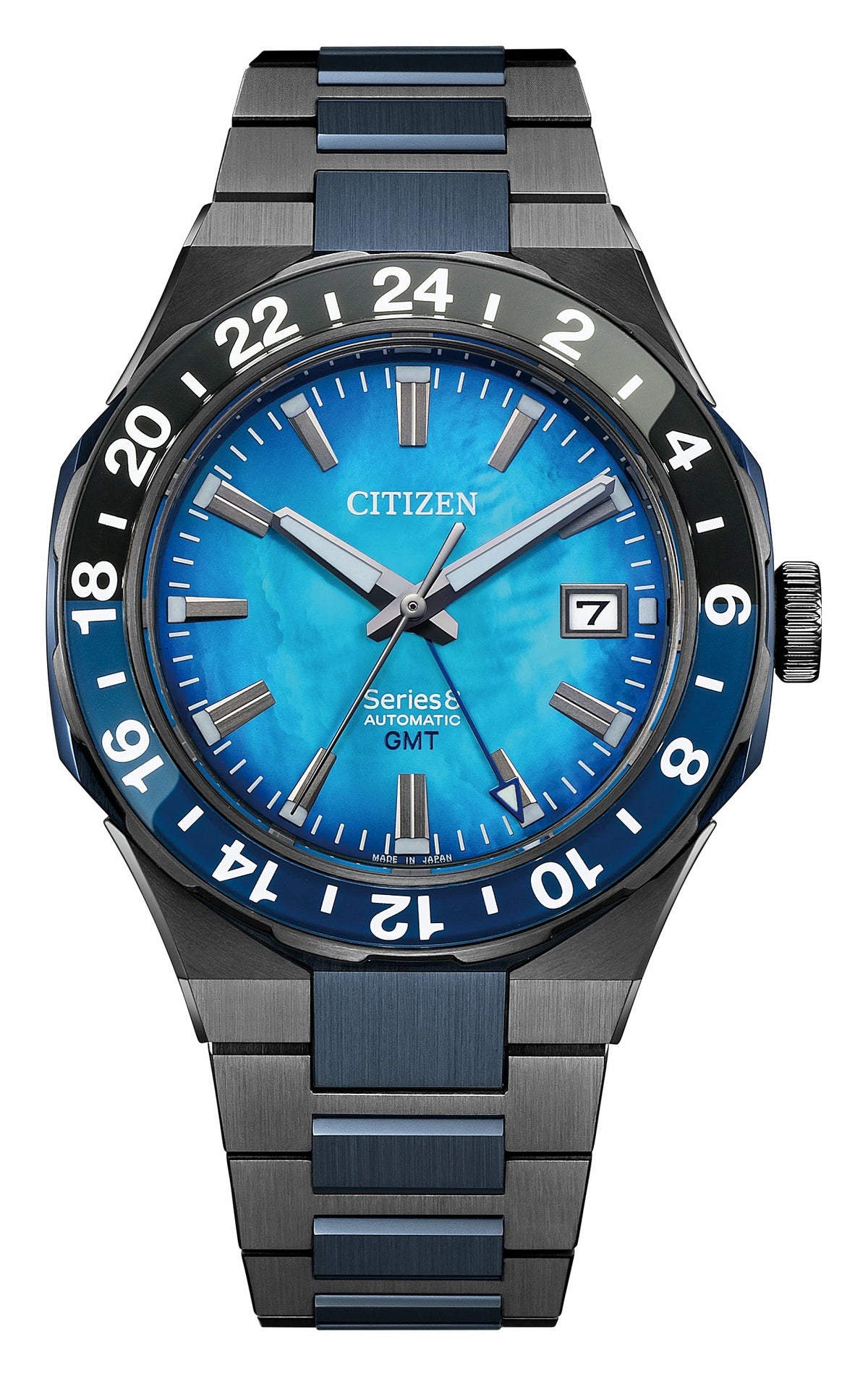 Series8 880 GMT Blue Dial Stainless Steel Bracelet NB6036-52N - Citizen Quality