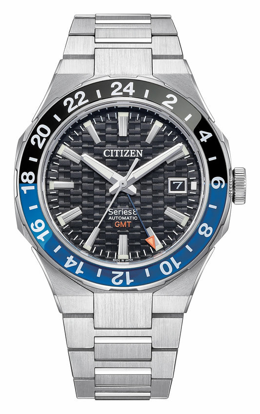 Series8 880 GMT Black Dial Stainless Steel Bracelet NB6031-56E - Citizen Signature