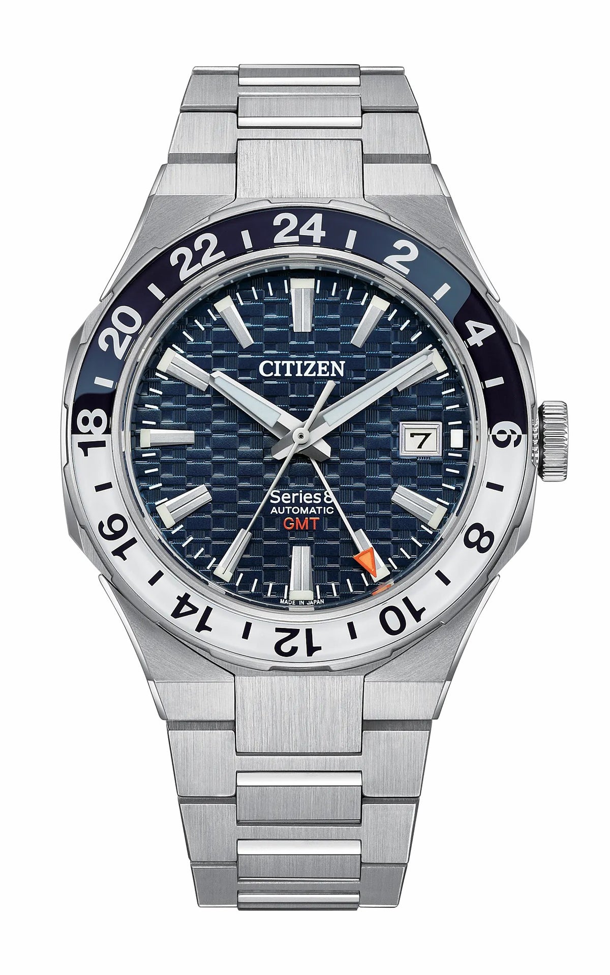 Series8 880 GMT Navy Dial Stainless Steel Bracelet NB6034-58L - Citizen Great Value