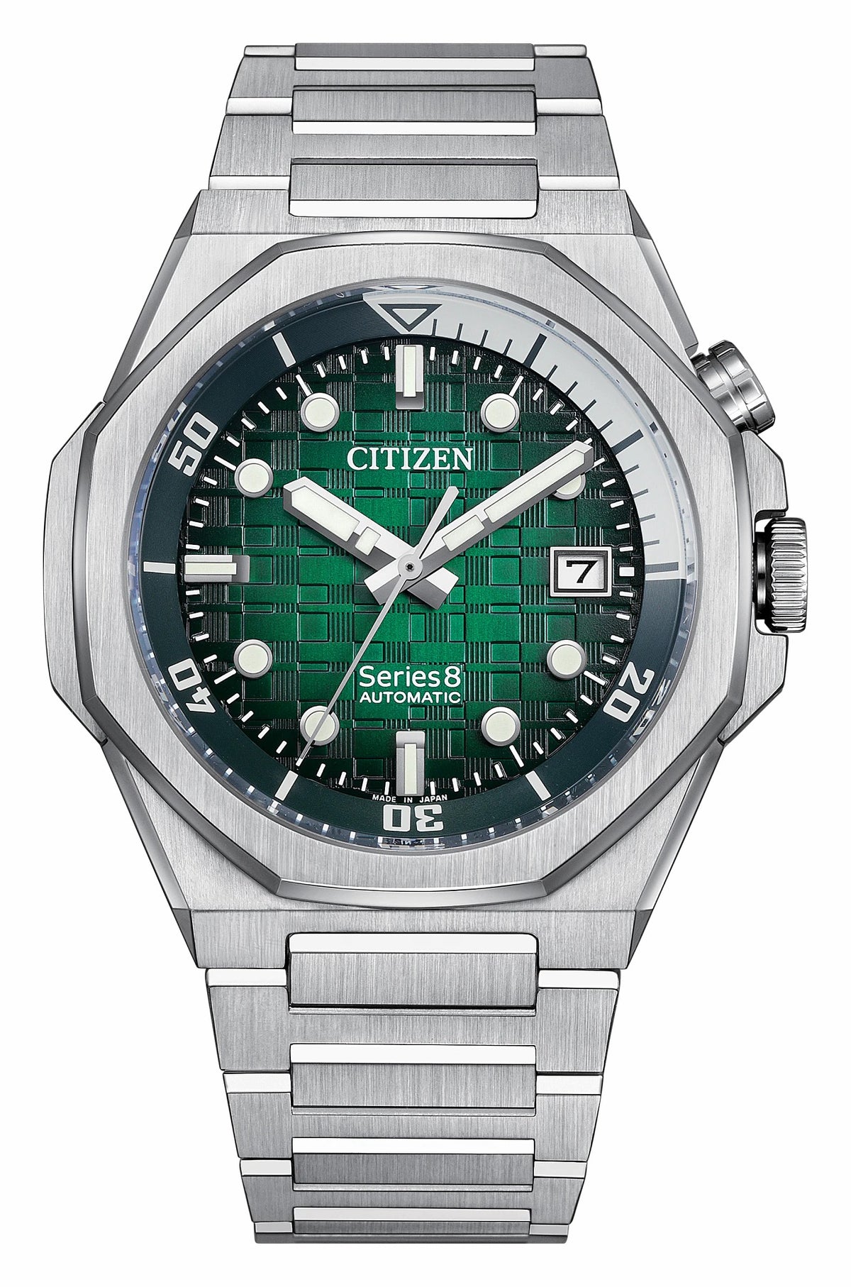 Series8 890 Green Dial Stainless Steel Bracelet NB6060-58X - Citizen Essential