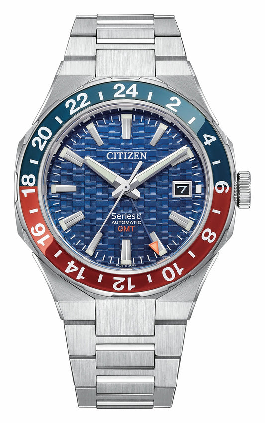 Series8 880 GMT Blue Dial Stainless Steel Bracelet NB6030-59L - Citizen Premium