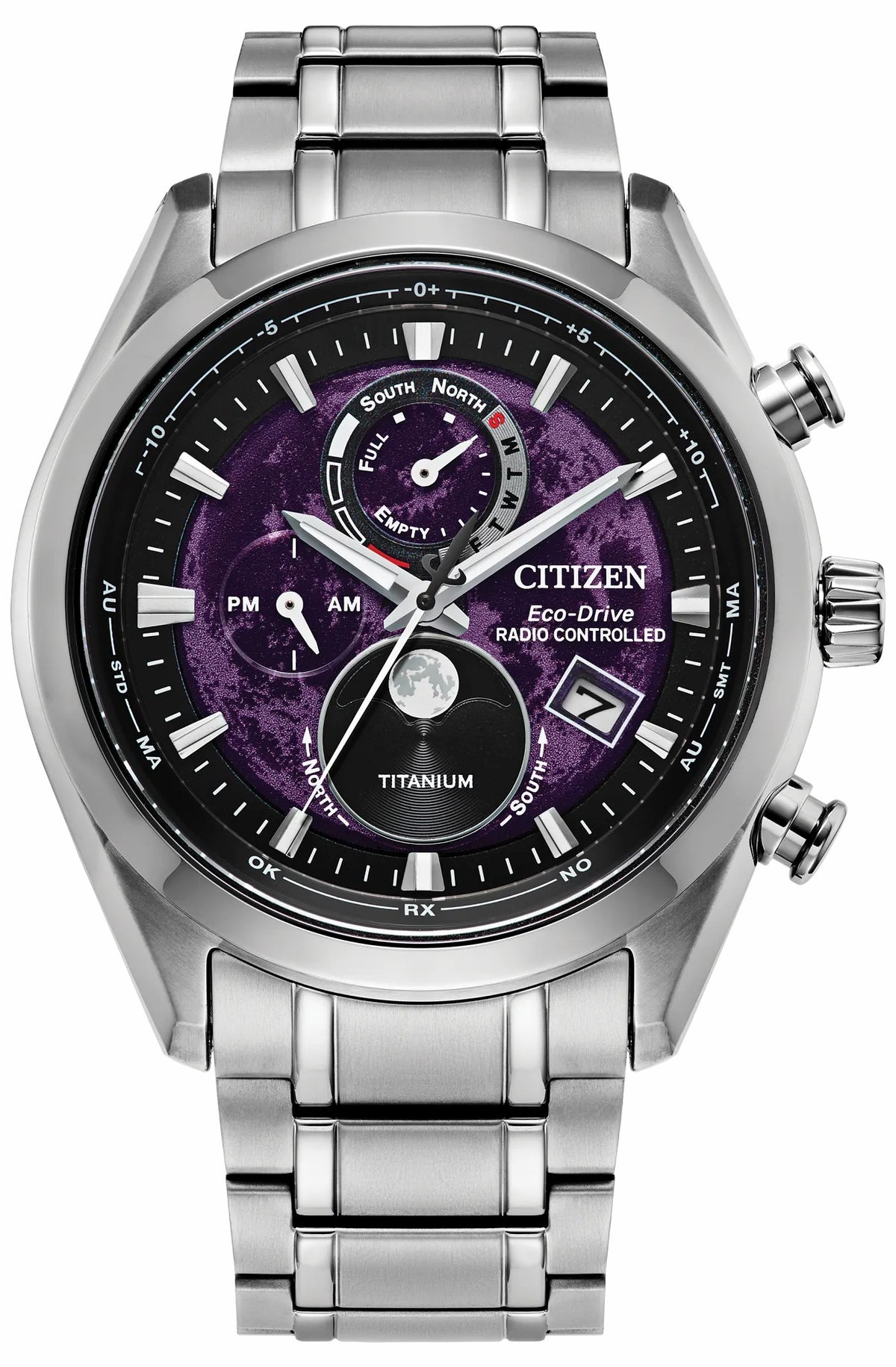 Tsuki-Yomi A-T Purple Dial Super Titanium Bracelet BY1010-81Z - Citizen Quality