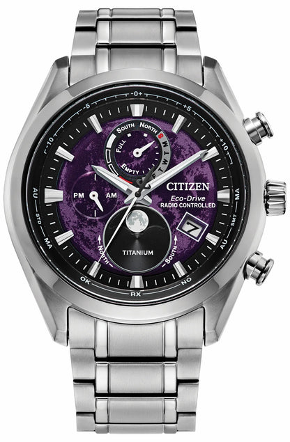 Tsuki-Yomi A-T Purple Dial Super Titanium Bracelet BY1010-81Z - Citizen Quality