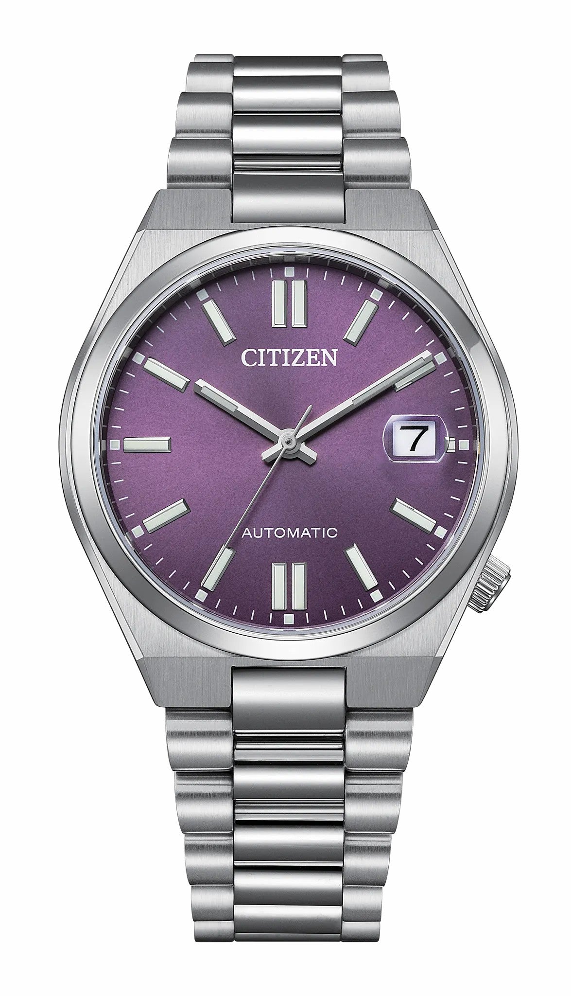 TSUYOSA 37mm Purple Dial Stainless Steel Bracelet NJ0200-50W - Citizen New