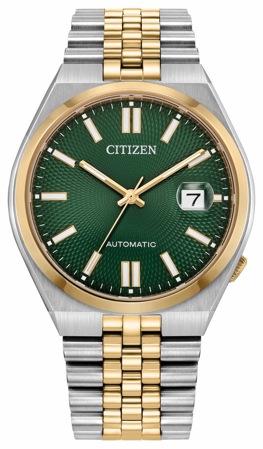 TSUYOSA 60 Green Dial Stainless Steel Bracelet NK0024-54X - Citizen Quality