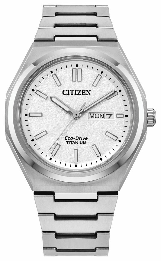 Zenshin Three-hand White Dial Super Titanium Bracelet AW0130-85A - Citizen Hot Sale