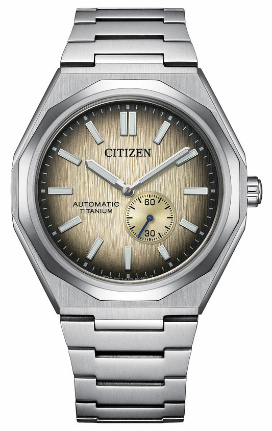 Zenshin 60 Mechanical Beige Dial Super Titanium Bracelet NK5020-58P - Citizen Top Pick
