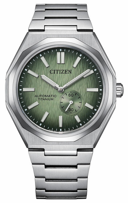 Zenshin 60 Mechanical Green Dial Super Titanium Bracelet NK5020-58X - Citizen Deals