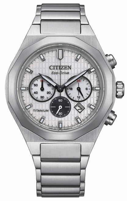 Zenshin Senkei White Dial Super Titanium Bracelet CA4690-51A - Citizen Quality