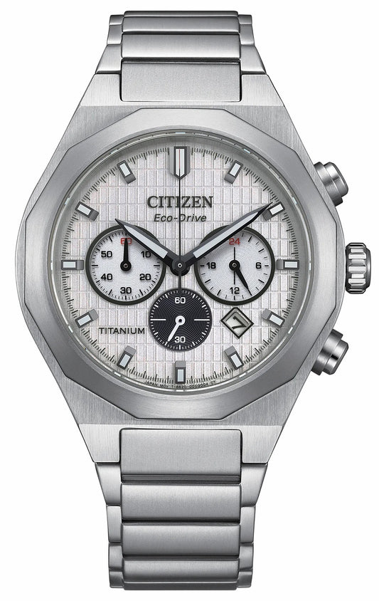 Zenshin Senkei White Dial Super Titanium Bracelet CA4690-51A - Citizen Quality