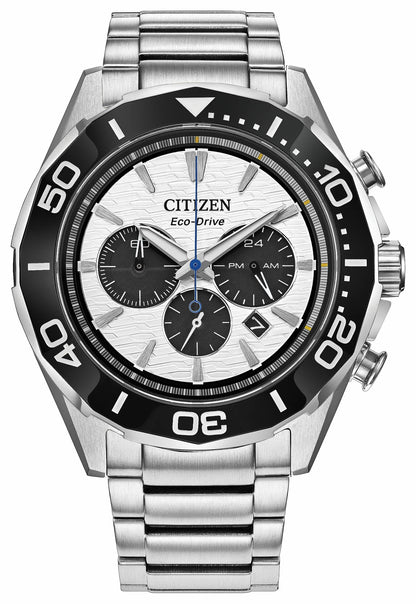 Endeavor Chrono White Dial Stainless Steel Bracelet CA4730-59A - Citizen Hot Sale