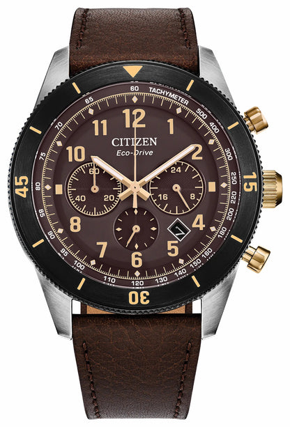 Terra Force Brown Dial Leather Strap CA4746-08X - Citizen Latest