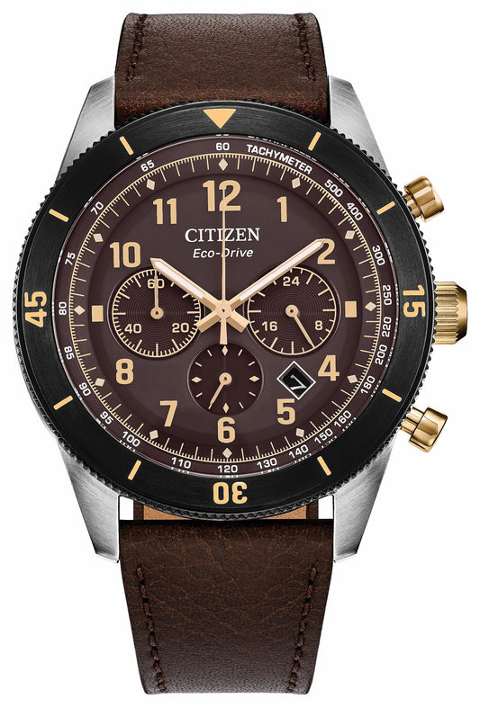 Terra Force Brown Dial Leather Strap CA4746-08X - Citizen Latest