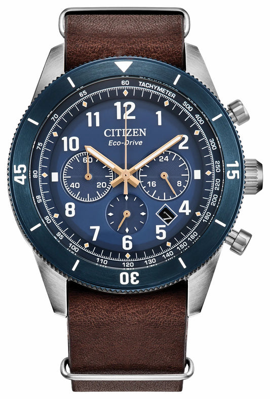Terra Force Blue Dial Leather Strap CA4747-05L - Citizen Great Value