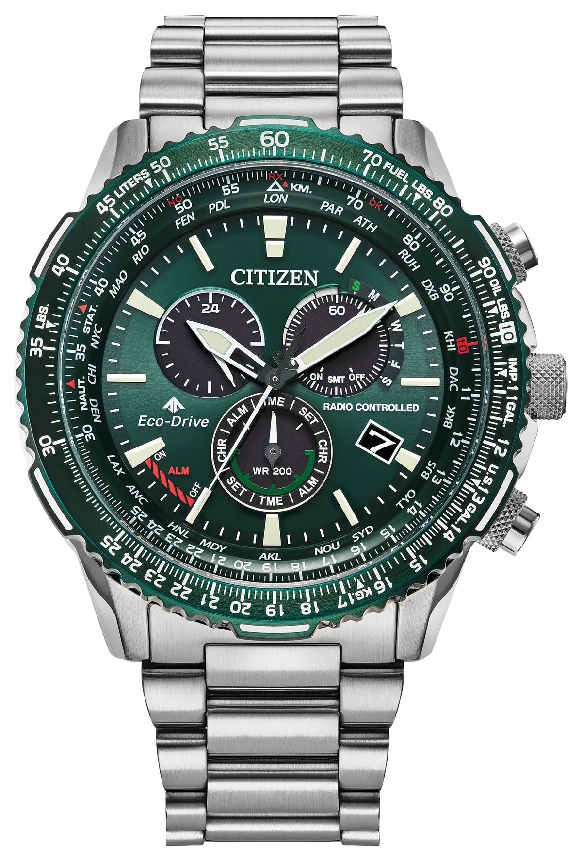 Promaster Air A-T Green Dial Stainless Steel Bracelet CB5004-59W - Citizen Great Value