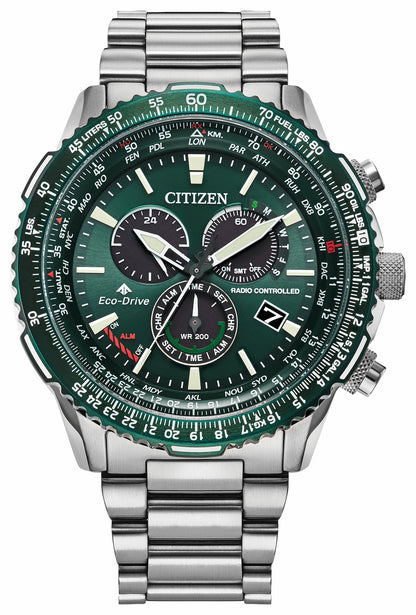 Promaster Air A-T Green Dial Stainless Steel Bracelet CB5004-59W - Citizen Great Value