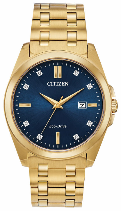 Citizen Peyten Eco-Drive Blue Dial Gold Stainless Steel Watch - Citizen Essential