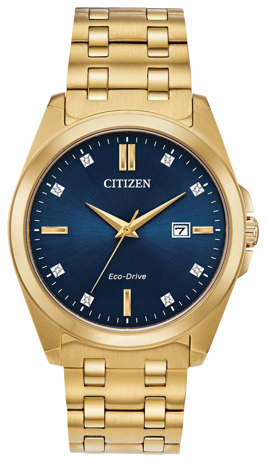 Citizen Peyten Eco-Drive Blue Dial Gold Stainless Steel Watch - Citizen Essential