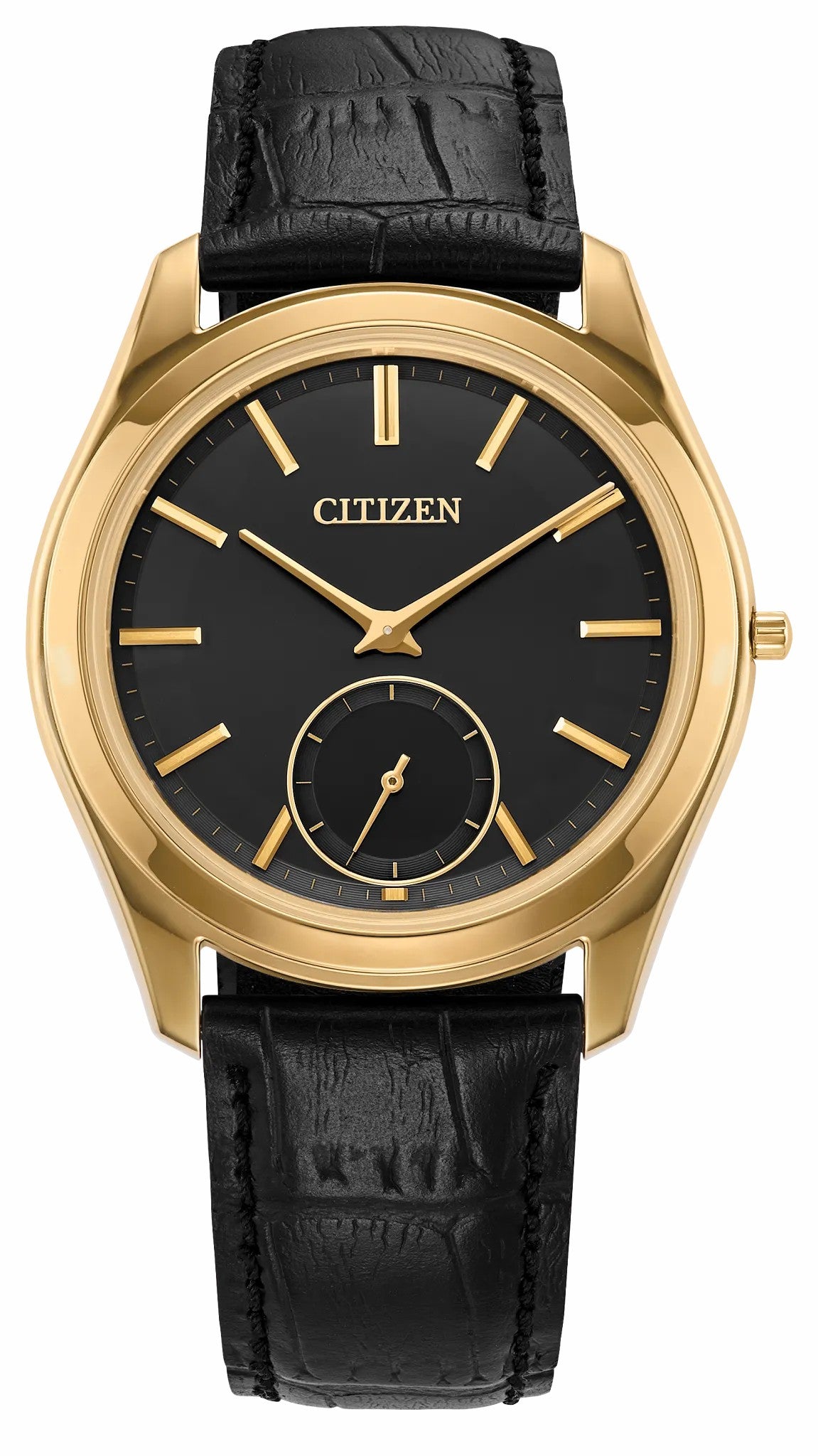 Eco-Drive One Black Dial Crocodile Strap AQ5022-02E - Citizen Best Seller
