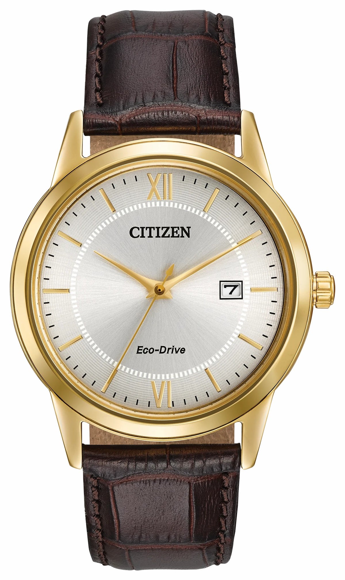 Corso - Men's Eco-Drive AW1232-04A Dark Brown Strap Watch - Citizen Trusted