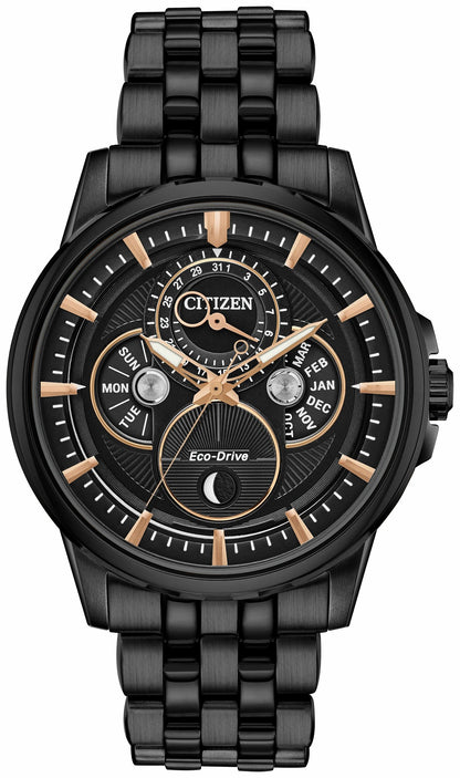Citizen Calendrier Moonphase Men's Eco-Drive Black Watch - Citizen Great Value